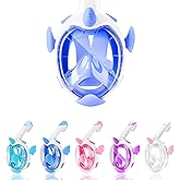 AouloveS Kids Snorkel Mask Full Face,Snorkeling Gear for Kids 4-16 with Camera Mount, 180 Degree Panoramic View Snorkeling Set Anti-Fog Anti-Leak