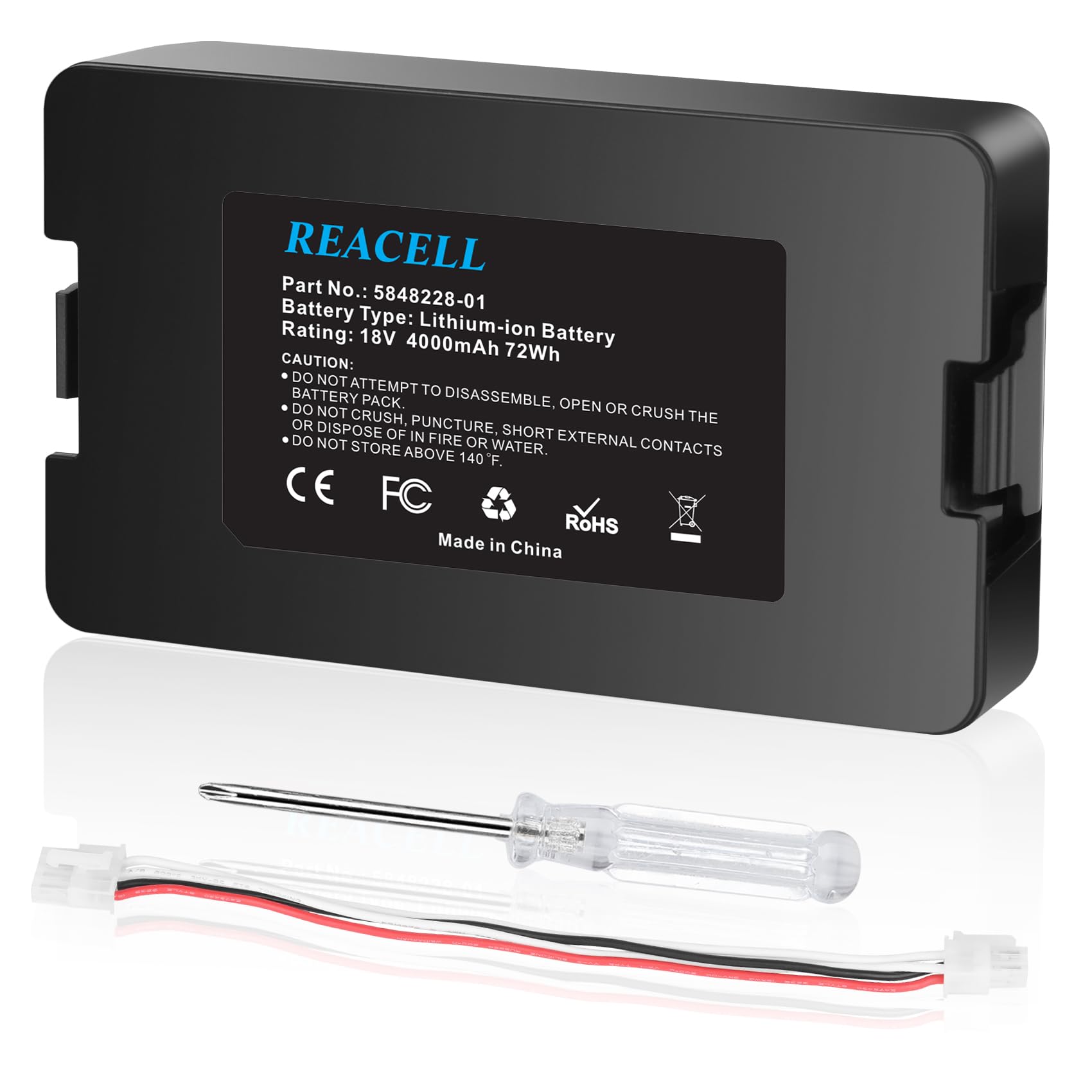 REACELL 18V 4000mAh Lithium-Ionen Akku Kompatibel für Husqvarna Automower 115H/305/310/315/315X (2020), Ersatzakku für Gardena Sileno City/Life, für Gardena sileno minimo 250 Mähroboter