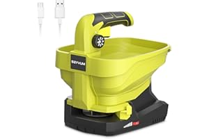 SEYVUM Hand-Held Spreader, Rechargeable Seed Spreader for Year-Round, Covers Up to 7,500 sq. ft. Yard Spreader for Grass Seed, Fertilizer, Salt and Ice Melt