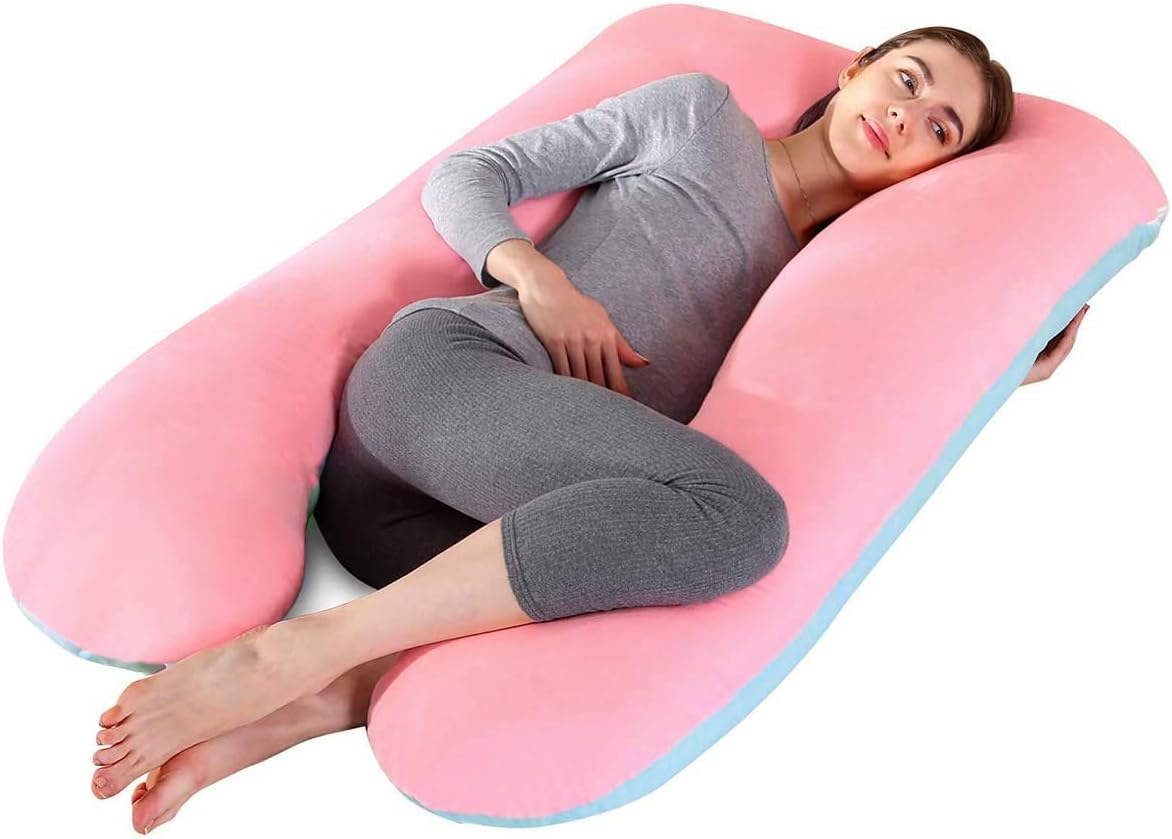 SHANNA Pregnancy Pillow for Sleeping J Shaped Full Body Pillow Pregnancy Pillows, Maternity Pillow Support for Back Hips