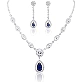 GULICX AAA Cubic Zirconia CZ Silver Plated Base Women's Party Jewelry Set Earrings Pendant Necklace