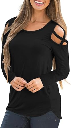 womens open shoulder shirts