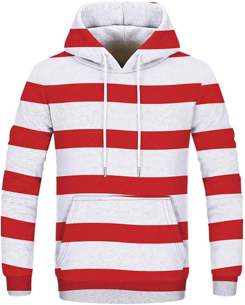 Unisex Classic Hoodies Stripe Hooded Sweatshirts Clothing