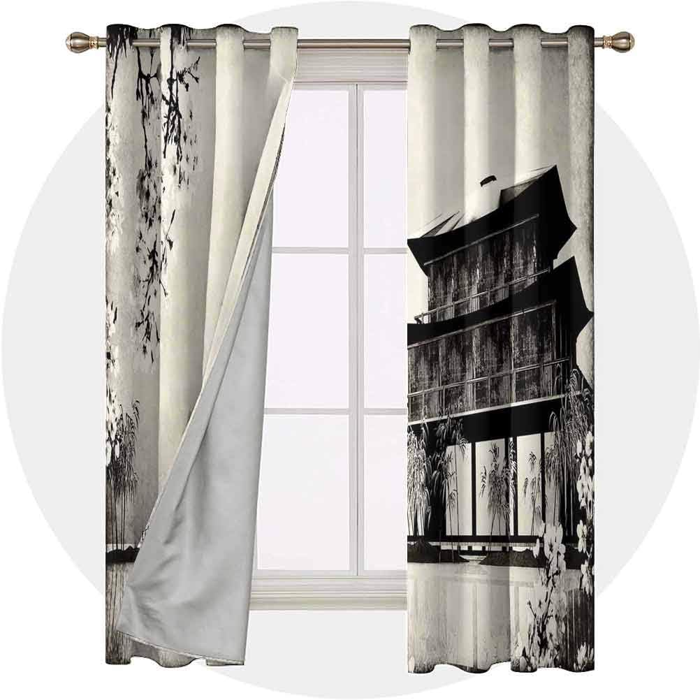 YUAZHOQI Cute Blackout Curtains 54 Inches Long Panels Window Draperies