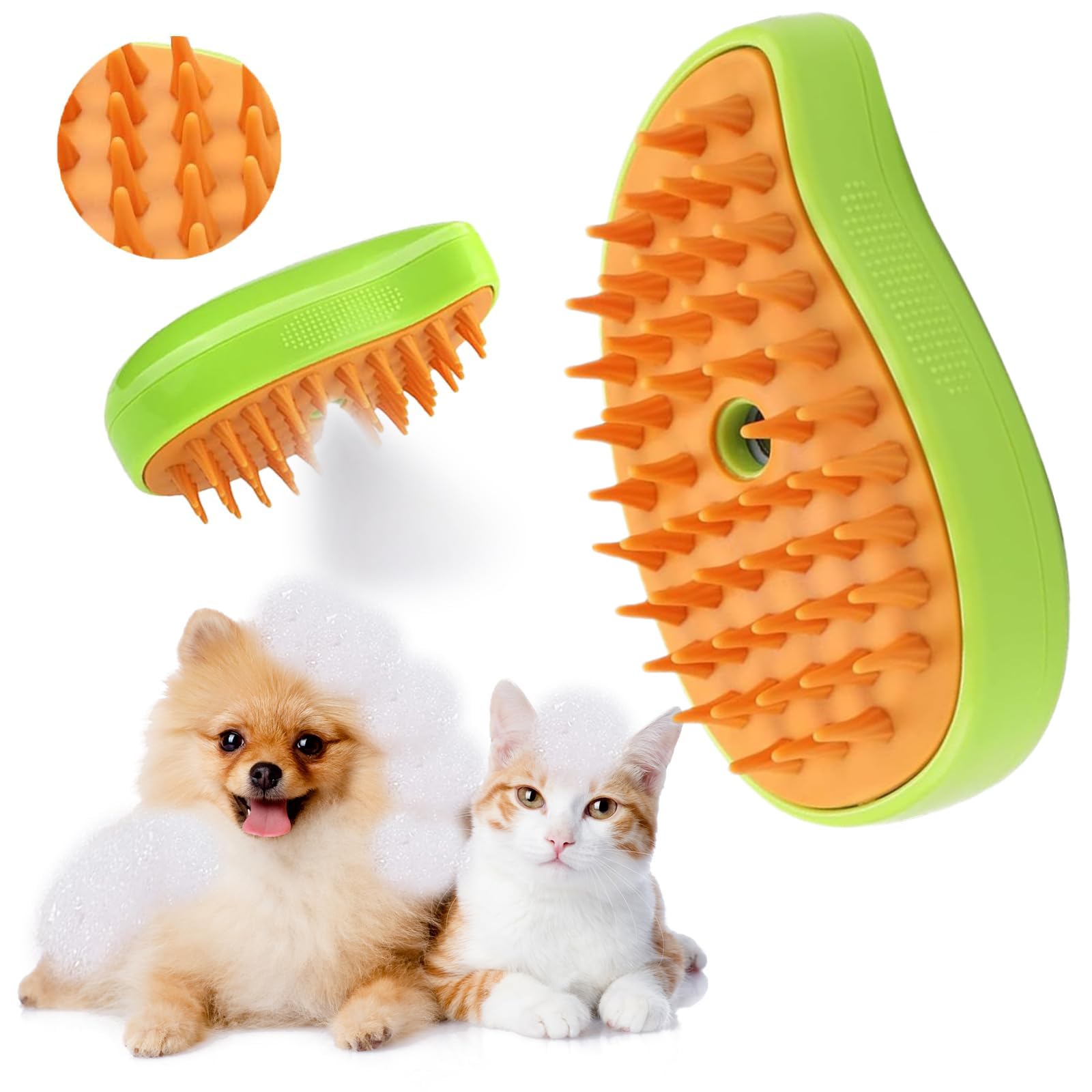 DONGTATA 3 in 1 Cat Dog Steamy Brush Steam Grooming Comb for Massage and Hair Removal