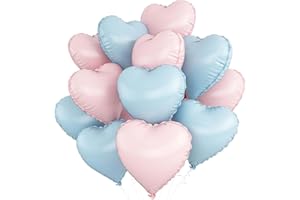 30PCS Pink and Blue Heart Balloons