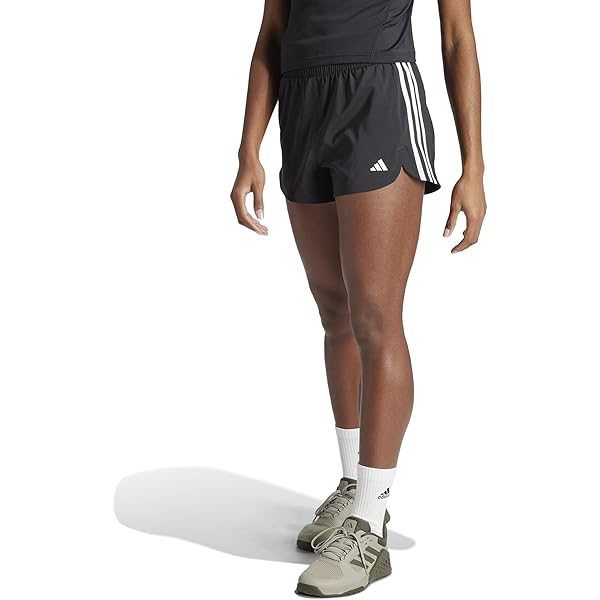 adidas,womens,Pacer 3-Stripes Woven Shorts,Grey/Black,Small at Amazon  Women's Clothing store