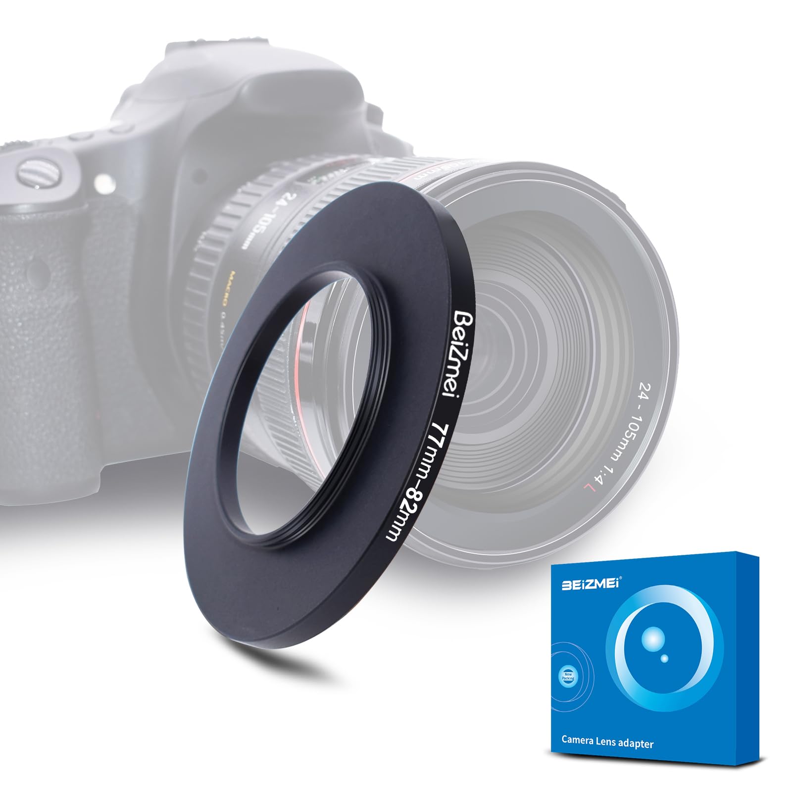 77mm to 82mm Camera Filters Ring,77mm-82mm Step-Up Ring for Filters Compatiable All Brands Ø77mm Lens to Ø82mm UV ND CPL Camera Filter.Made of CNC Machined.