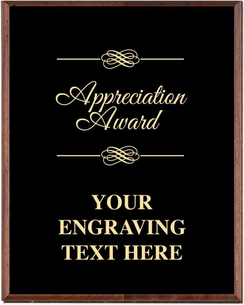 Corporate Appreciation Plaques - 5 x 7 Gold Etched Recognition Trophy Plaque Awards Prime