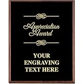 Corporate Appreciation Plaques - 6 x 8 Gold Etched Recognition Trophy Plaque Awards Prime