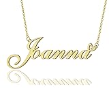 AOLO Joanna Heart Name Necklace 18k Gold Plated