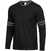 Decrum Mens Long Sleeve Shirts - Casual Crew Neck Full Sleeves Ringer Tee Men