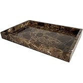 StonePlus Natural Marble Storage Vanity Tray, Cosmetics Jewelery Tray, Kitchen Organizer, Coffee Table Tray (Coffee Net, 11.8L x 7.87W x 1.18H)