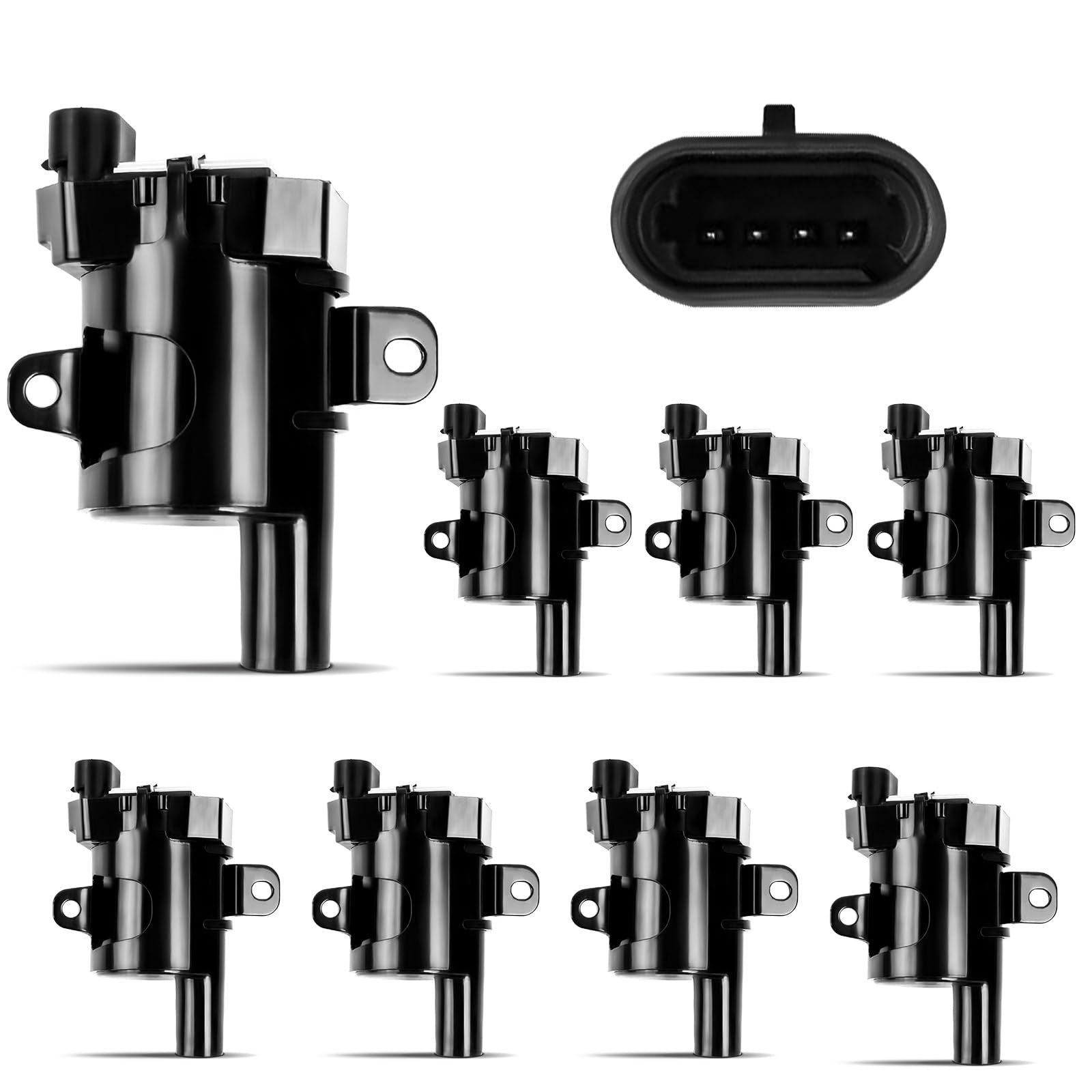Photo 1 of UF262 Round Ignition Coil Pack Set of 8 Compatible with 4.8L 5.3L 6.0L V8 Chevy Avalanche Silverado Tahoe Suburban/GMC Sierra Savana Yukon/Escalade Replaces OE# D585, C1251