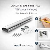 MKGT Oval Steel Wardrobe Rail 30x15mm Chrome 1100mm Heavy Duty view 4