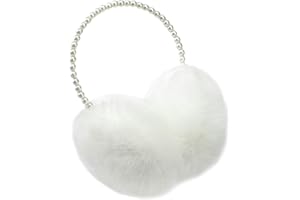 RONRONS Women Soft Plush Earmuffs Outdoor Warmers with Pearl Headband