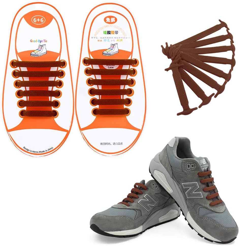 Kids/Adults Tieless Elastic Silicone No Tie Shoelace Shoe Laces for Shoes Boots