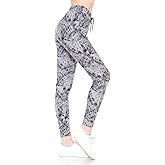 Leggings Depot Women's Popular Print High Waist Premium Jogger Track Pants(S-3X) BAT1