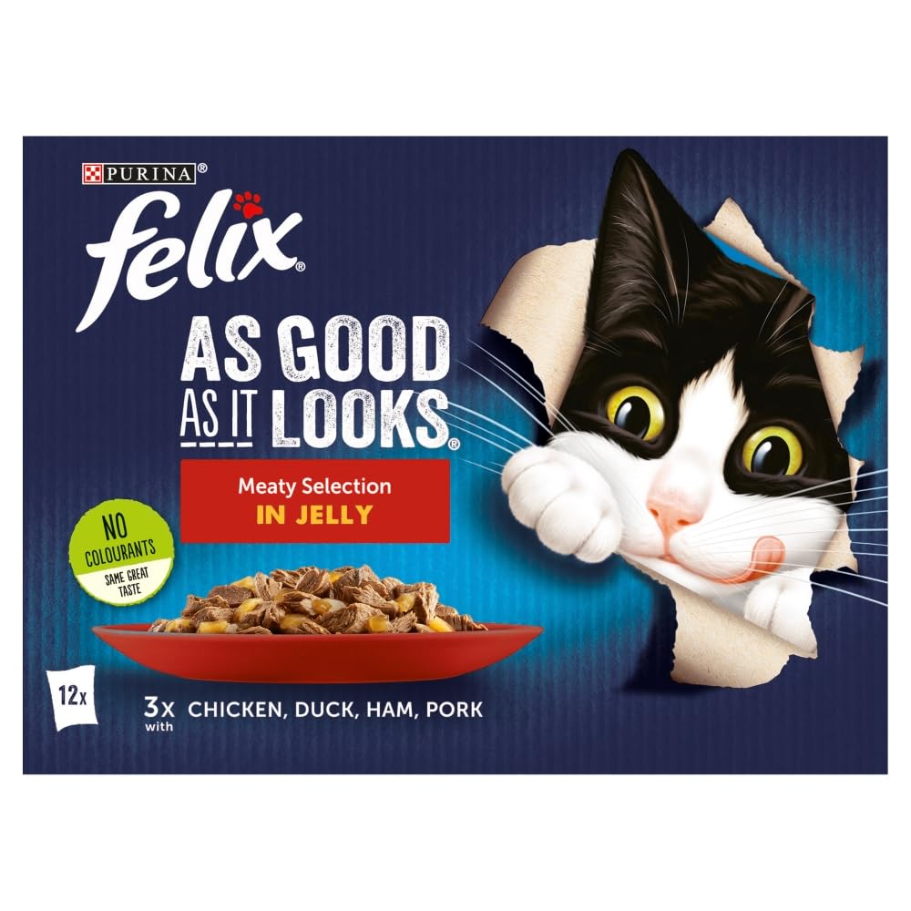 Felix As Good As It Looks Cat Food Meat Selection, 12 x 100 g