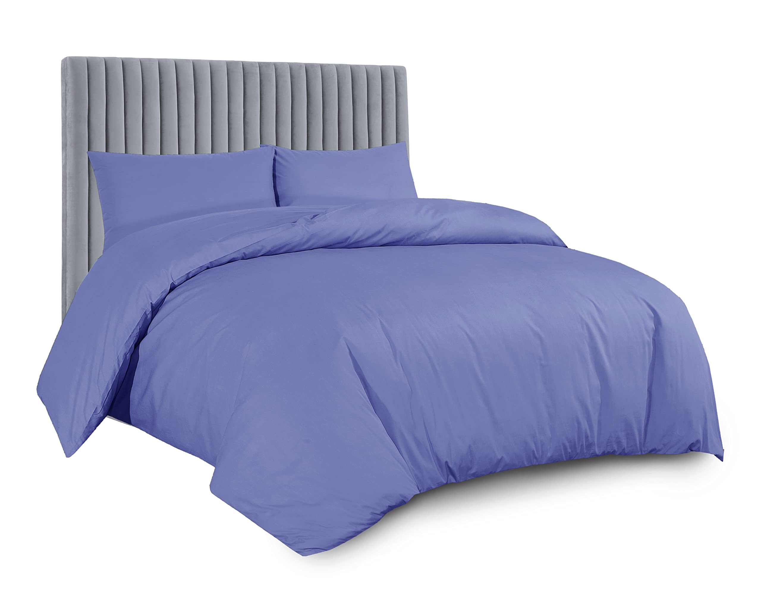 AATH COLLECTION Duvet Cover Bedding Set, Single, Double, King, Super King Size Egyptian Cotton Duvet Set with Pillow Cases. 100% Long Staple Soft Cotton Duvet Set with Easy Closure (Single, Blue)