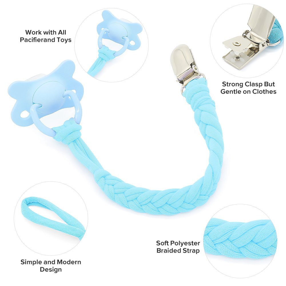 Perfect Baby Bib Set + 2 Pacifier Clips + 1 Pacifier in a Gift Bag, Pack of 2 Premium Quality Bibs for Boys or Girls