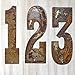 Farmhouse Rustic 6 Inch Flat Metal Letters And Numbers Wall Art Decor, Outdoor Country Rusted Steel Monogram Decorations, Welcome, Home, Joy, Wall Signs For Barn, Nursery, Living Rooms