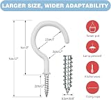 KINGLAKE 12 Pcs 2 Inch White Cup Hooks PVC Coated Screw In Kitchen Wall Wood view 2