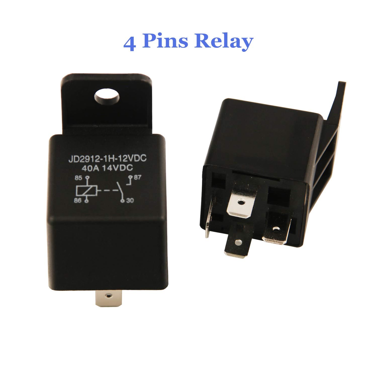 Accessory Power 12V 40A Relay 2 Pack 4 Pin Vehicle SPST Auto 12V Relay