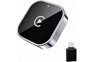 2-in-1 Wireless CarPlay and Android Auto Adapter – Mini Bluetooth Car Adapter for iPhone (iOS 10+) & Android, Includes USB-C 