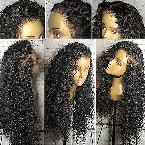 Fushen Hair 360 Lace Frontal Wigs 180% Denisty Lace Front Human Hair Wigs for Black Women Curly Brazilian Virgin Hair Pre Plucked 360 Lace Wigs with Baby Hair (14inch with 180% density, Curly)