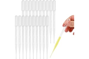 LOKIPA Transfer Pipettes, 180PCS Disposable Droppers Pipettes 3ml Pipette for Science Laboratory Daily Use