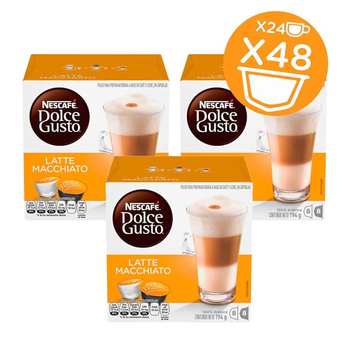 NESCAF&Eacute; Dolce Gusto Coffee CapsulesLatte Macchiato48 Single Serve Pods, (Makes 24 Specialty Cups) 48 Count