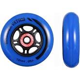 Rollerex VXT500 Inline Skate Wheels &ndash; 2 Pack with Bearings, Spacers and Washers - Durable Replacement Roller Blade Wheels for Indoor &amp; Outdoor Skating (Deep Sea Blue, 72mm)
