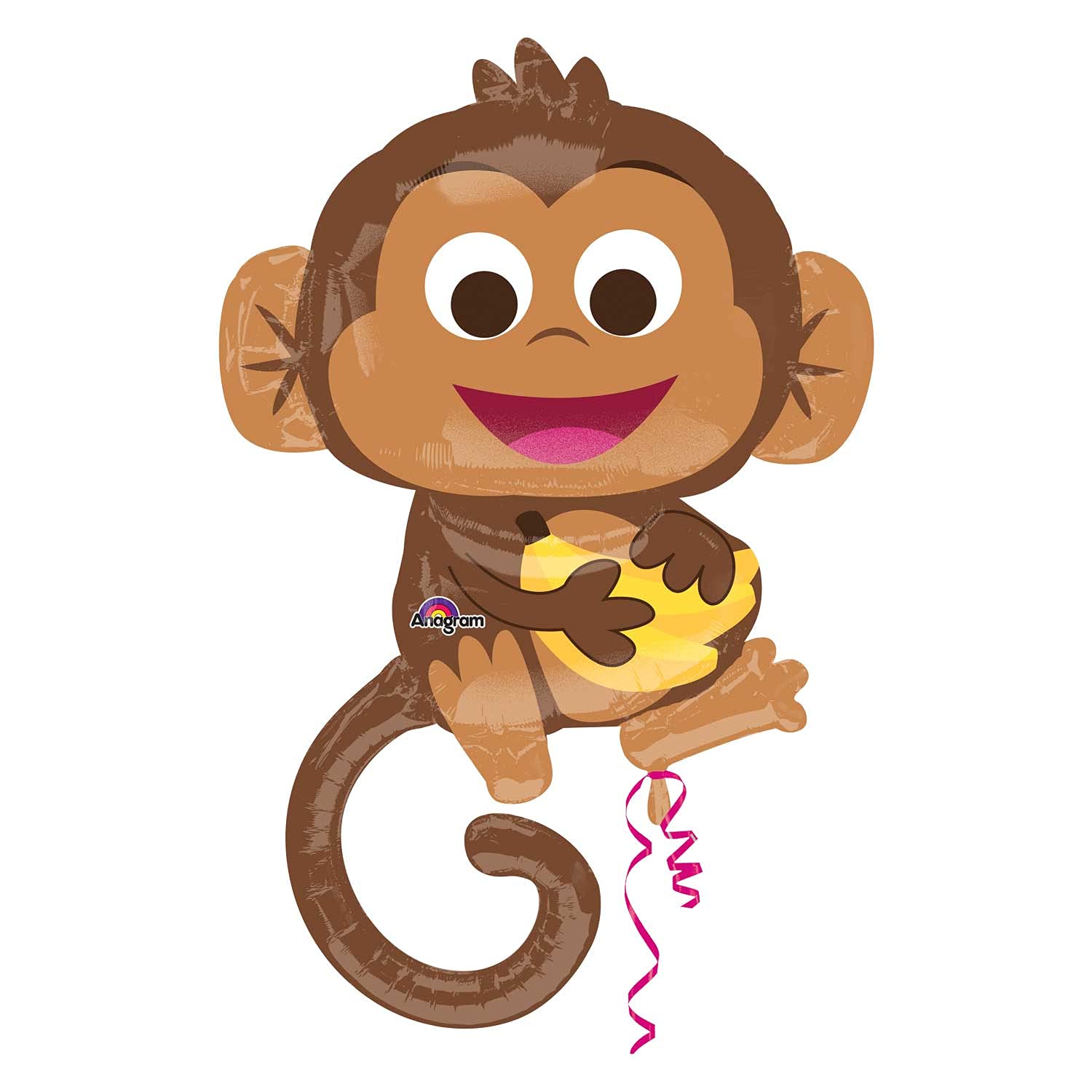 Amscan 3457301 - Happy Monkey Foil SuperShape Balloon - 36",Brown