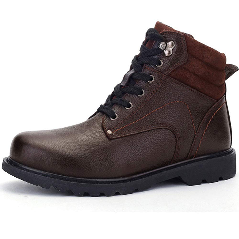 Ffsc Men's Snow .Boots .Winter top Layer Leather high to Help Cotton Shoes Plus Velvet Warm British 