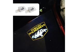 UUNONAHA 2 pcs Non-Fading LED Car Door Logo Lights Courtesy Projector Laser Welcome Light Ghost Shadow Forester Wilderness Accessories Puddle lamp for Forester Outback(Wilderness-Yellow)