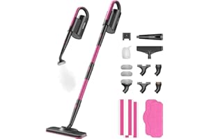 Schenley 19-in-1 Steam Mop Dual-Rod Design with Detachable Handheld Steamer for Walls, Grouts, Hard Floors, Tiles, includes Multi-purpose Accessories, Washable Microfiber Pads and Disposable Pads