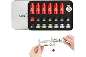 Reloading Headspace Gauge, Professional Bullet Comparator Kit for with 14 Inserts, Lightweight Aluminum Construction with 6 B