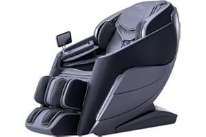 Alfine A710 2024 4D Massage Chair iRest System, Full Body Zero Gravity Recliner with SL Track, Heating, and Electric Calfrest Extension (Black-Open Footrest)