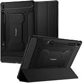 Spigen for Galaxy Tab S8 Plus Case (2022), Galaxy Tab S7 Plus Case (2020), Rugged Armor Pro Protective Tri-Fold Cover and S Pen Holder, 12.4 inch, Black
