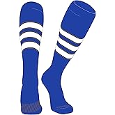 PEAR SOX Striped OTC Baseball, Softball, Football Socks (C) Royal, Graphite, White
