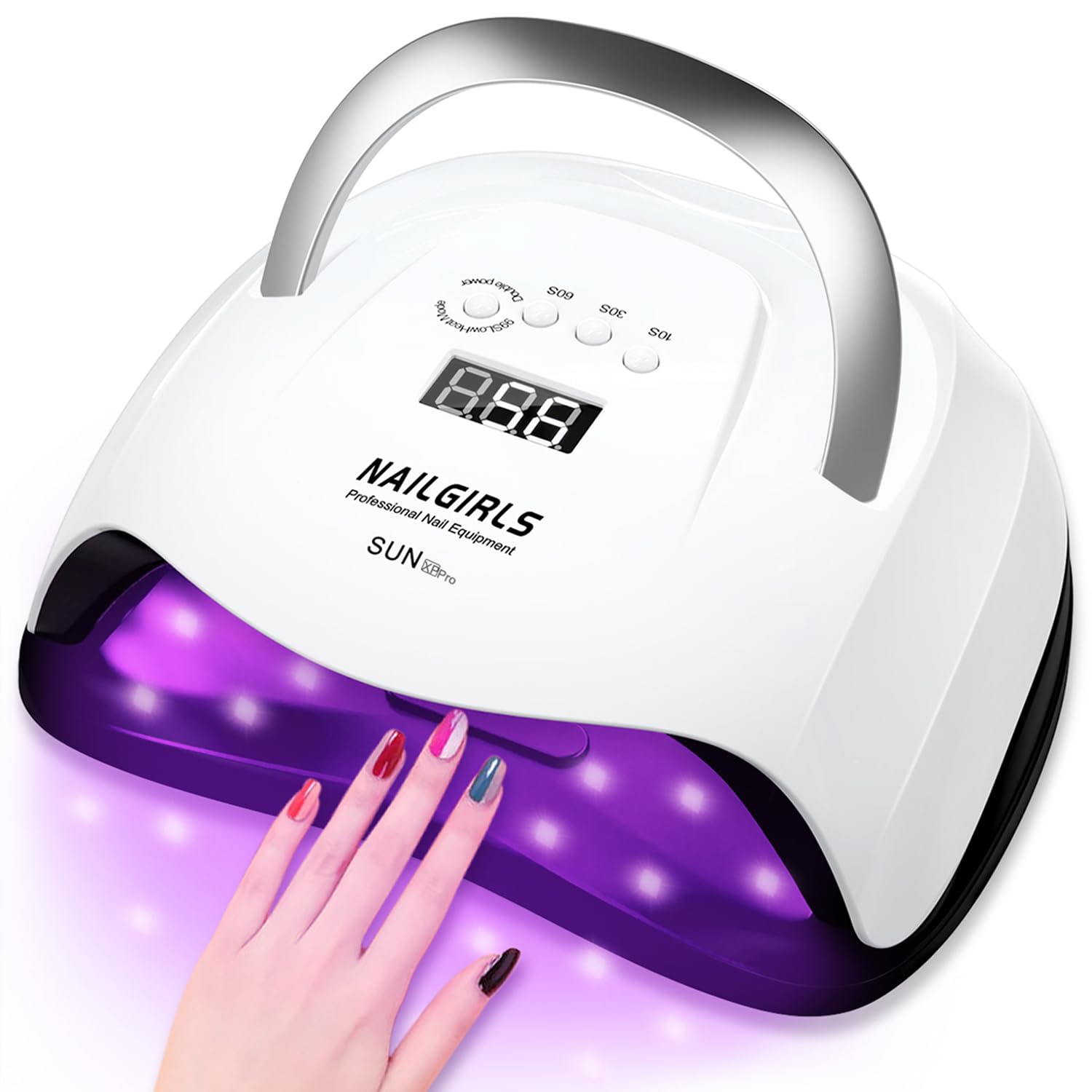 LED UV Nail Lamp, NAILGIRLS 168W Fast UV Light for Gel Nail Polish, Professional Curing Lamp with 4 Timer Setting Auto Sensor, Nail Dryer for Fingernail and Toenail Home Salon Use, Nail Art Tools