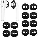 ALXCD Fit in Case Ear Covers Replacement for Airpod, 6 Pair Ear Tips Soft Silicone Replacement Earbud Tips for Airpod 1 Airpod 2, 6 Pairs, Black
