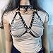 Women's Punk Waist Belt Body Chain Faux Leather Harness Adjustable with Buckles and O-Rings(LB-22)