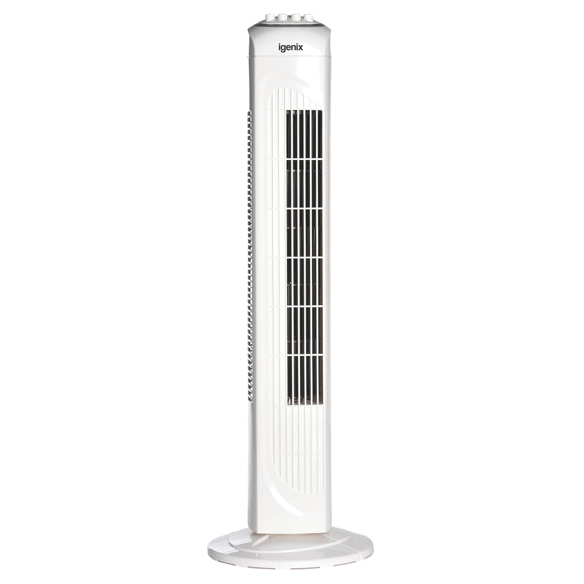 Igenix DF0030 Oscillating Tower Fan, 45 Watt Power, 30 Inch, 3 Speed Settings High, Medium & Low, 2 Hour Timer with Auto Shut Off, Quiet Operation, White