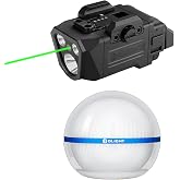 OLIGHT Sphere Smart Night Light, 75 lumens Table Lamp with Remotely APP Control, Magnetic Rechargeable Bundle PL X GL Rechargeable Tactical Flashlight - Green Beam Combo, Black