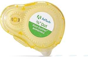 AdTech Removable Adhesive Dots Glue Runner, Clear .375" - 3 Pack