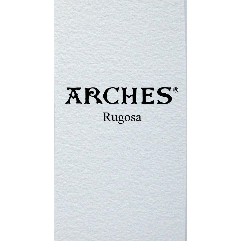 Arches 1795026 Rough Watercolor Paper, 56cm x 76cm, 300gsm, 4 Deckle Edge, Natural White, Pack of 10