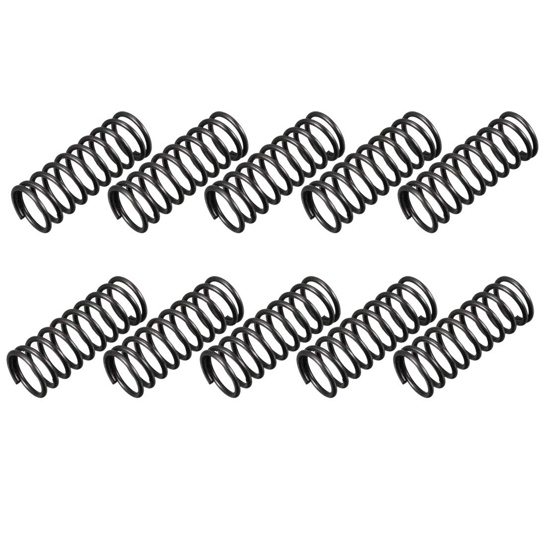 sourcingmap Compression Spring - 1.2mm Wire Dia , 12mm OD , 30mm Free Length Spring Steel Extension Spring,Black,10Pcs