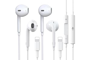 QISEMDUM 2 Packs-for iPhone Headphones Wired Earbuds Earphones Nosie Reduction Built-in Microphone & Volume Control Headsets Compatible with iPhone 14/13/12/11/XR/XS/X/8/7/SE/Pro/Pro Max/Support All iOS System